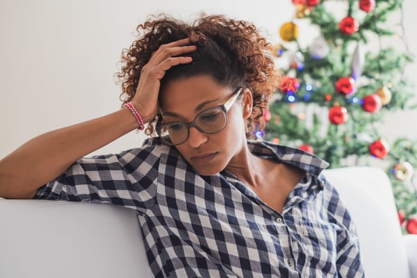 Woman stressed about holidays