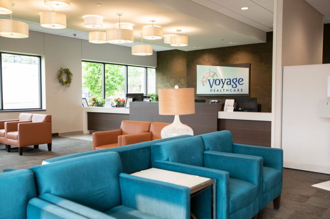 Voyage Healthcare lobby in Crystal